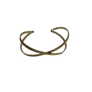 Marlyn Schiff Gold Tone Criss Cross Cuff Bracelet